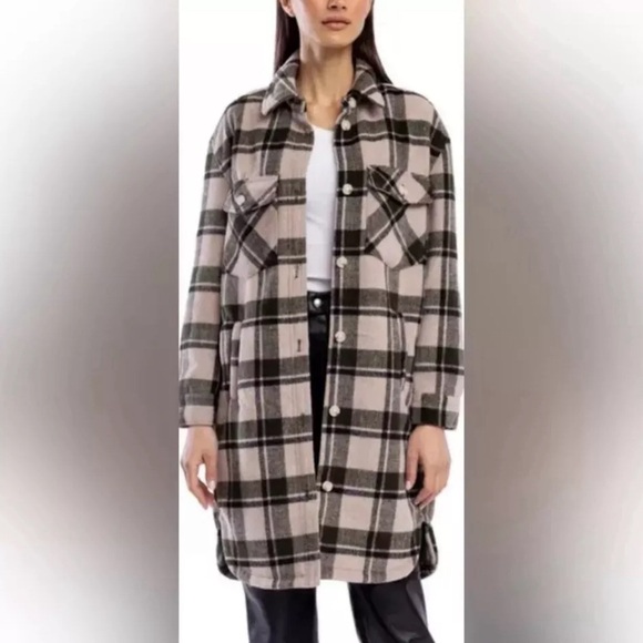 💚Trendy BLANK NYC Plaid Shacket | Cozy 20% Wool Jacket | Must-Have Outerwear - Picture 1 of 12